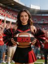 Personalized Football Cheer Pom Sign Custom Football Spirit Stick